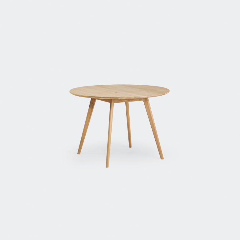 Solid Oak Dining Table with Round Legs | Homeblend